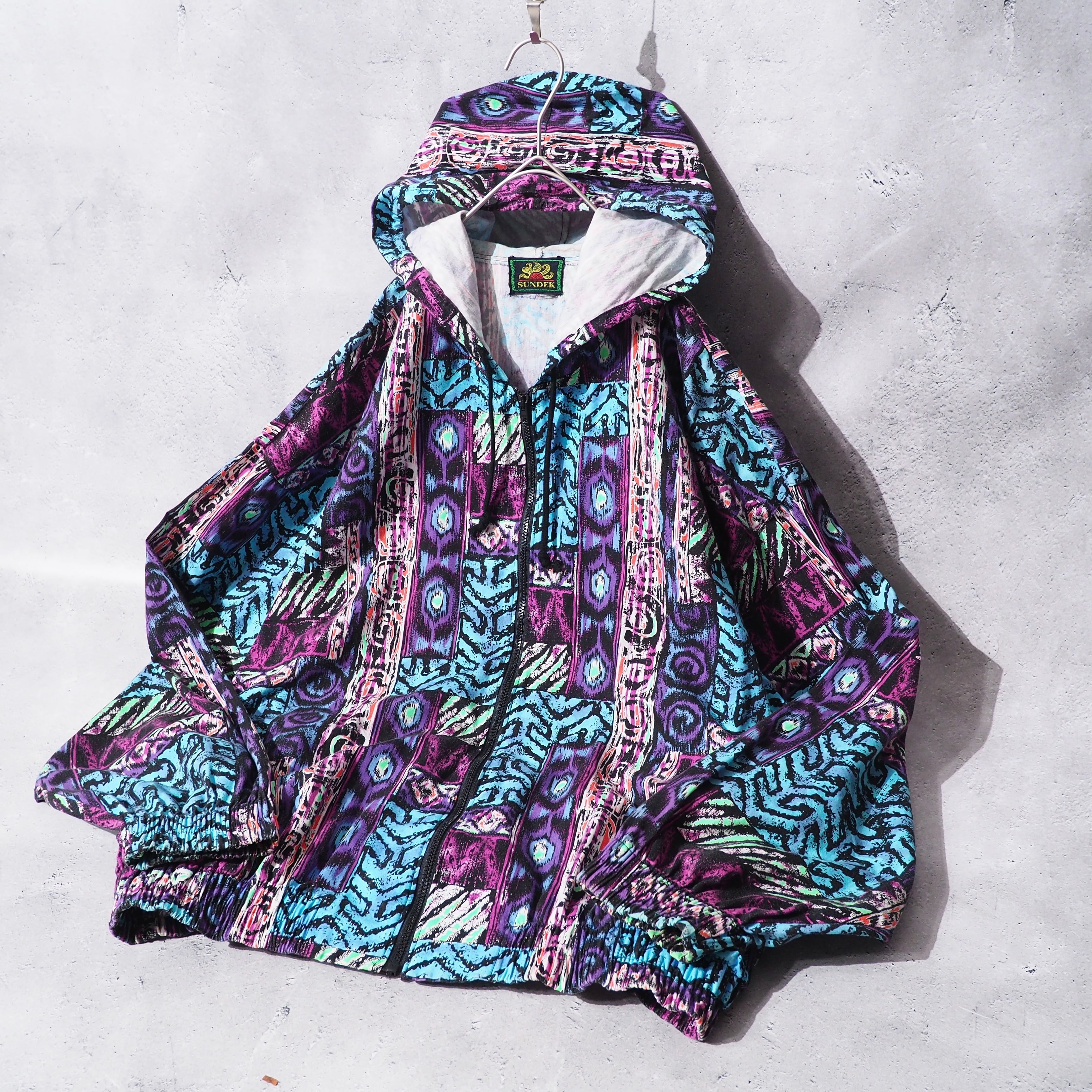 1980s Beautiful Psychedelic pattern vintage loose full zip Parker