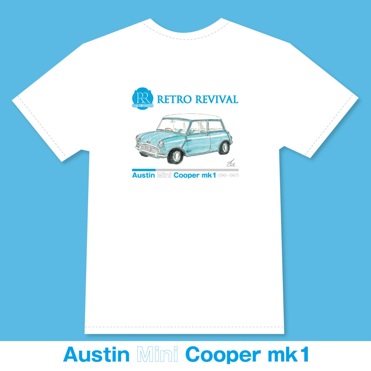 Austin Mini Cooper mk1 T-Shirts｜オースチン　ミニ　クーパー　 / Blue