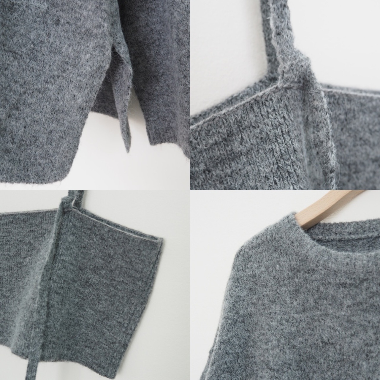 レイヤードビスチェ付 knit/チャコール