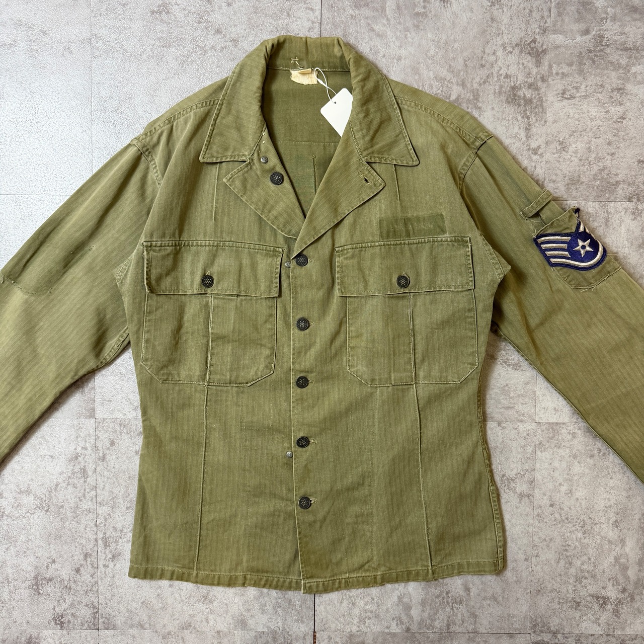 40's M-47 HBT Shirt Jacket US-ARMY 40年代 アメリカ軍 ヘリンボーン シャツ ジャケット ミリタリー ヴィンテージ ビンテージ  TT2026-0036 - 3