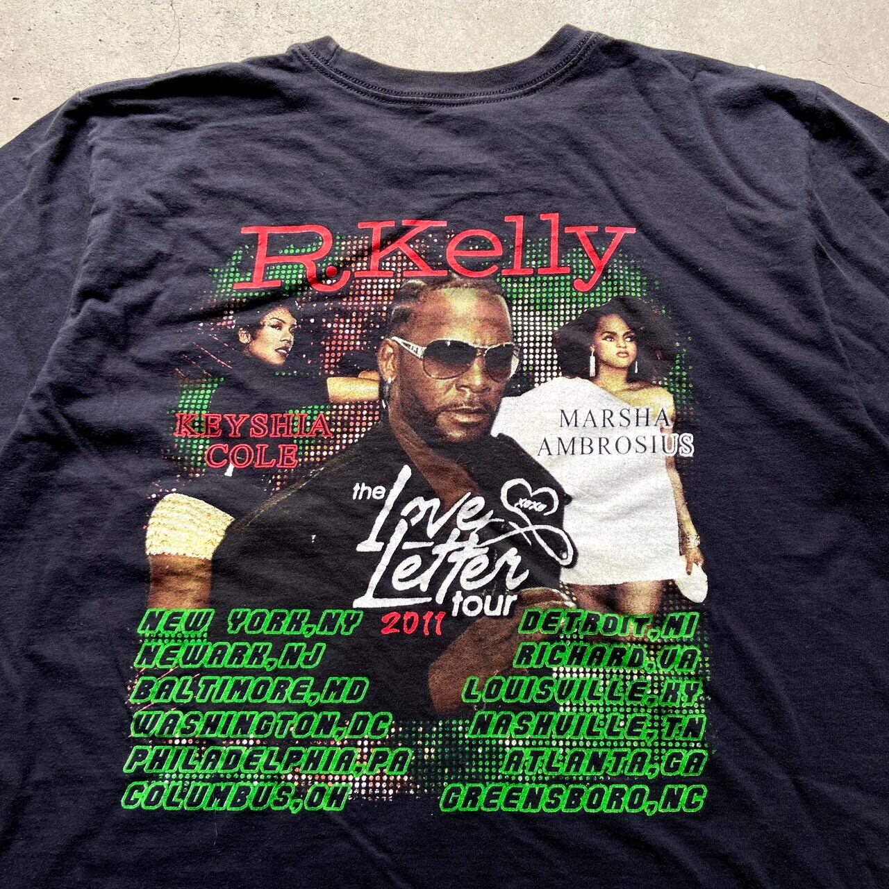 R.KELLY アール ケリー The Love Letter Tour 2011 アーティストTシャツ メンズXL 古着 ブラック 黒色