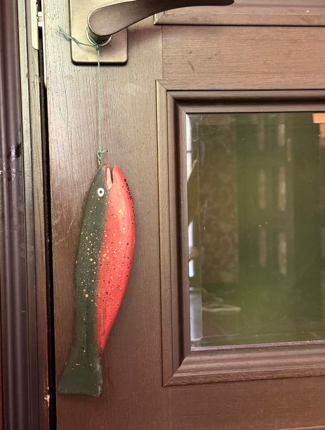 Vintage Wooden Brook Trout Object