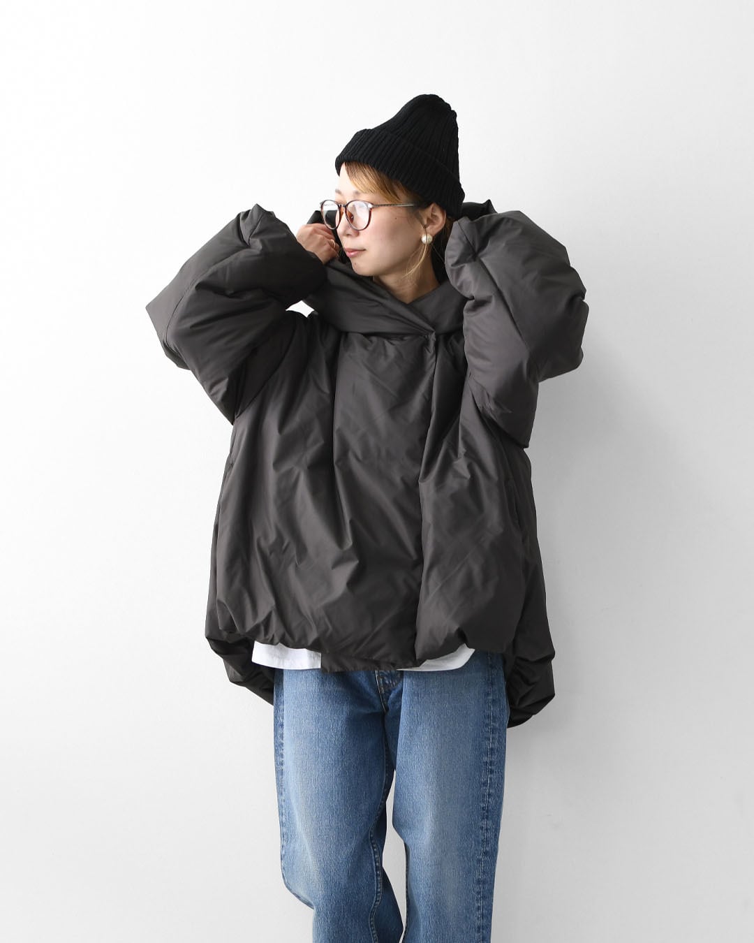 mizuiro ind [ミズイロ インド] hooded short down JK [3-270053