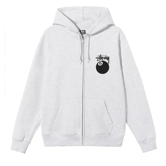 ステューシー★L 8ボール ZIP HOODIE パーカー stussyスモーク