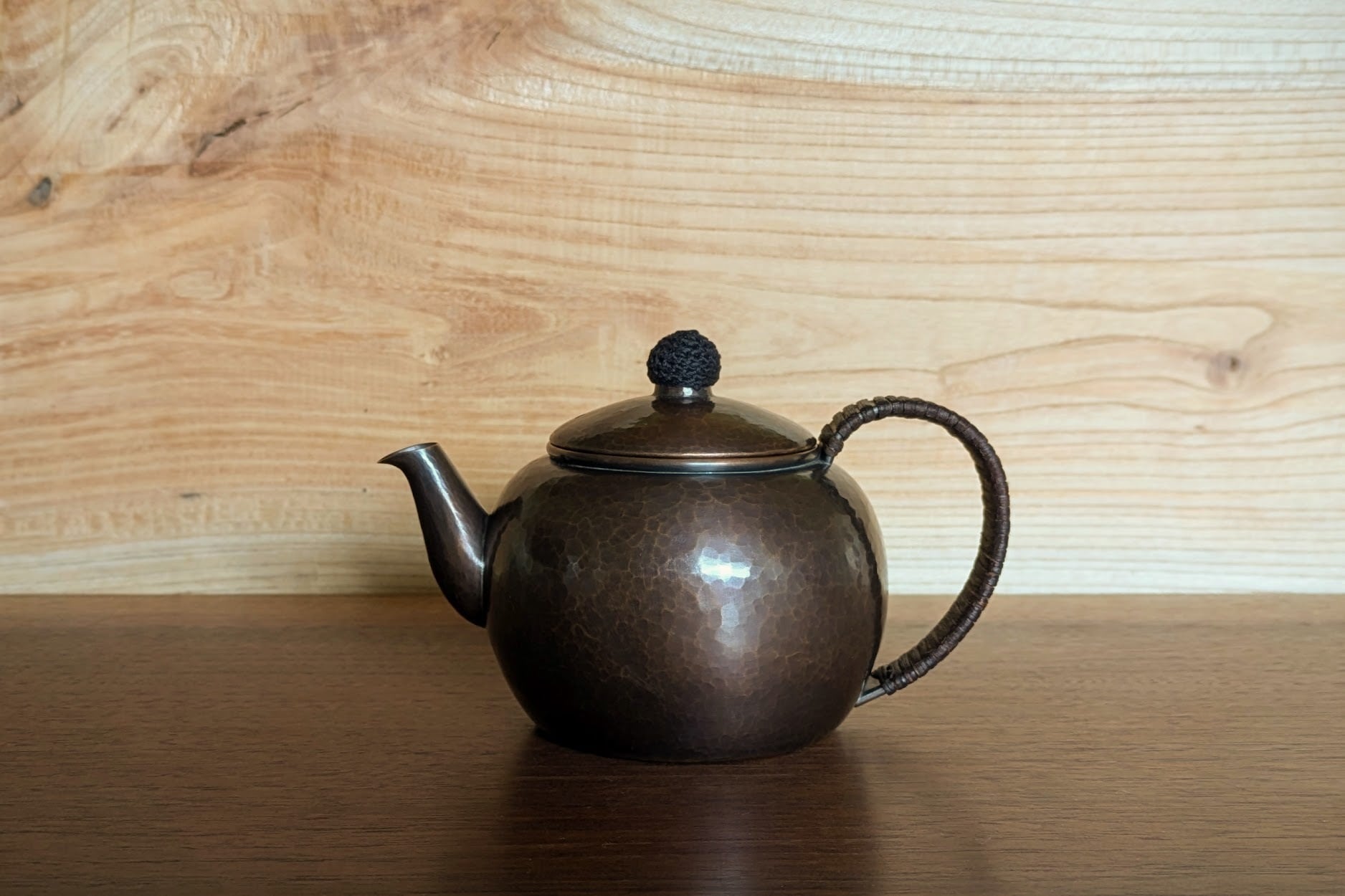 銅製 茶道具 丸型ポット 蓋付き kettle・pot | 銅工芸 ブリキや彰三