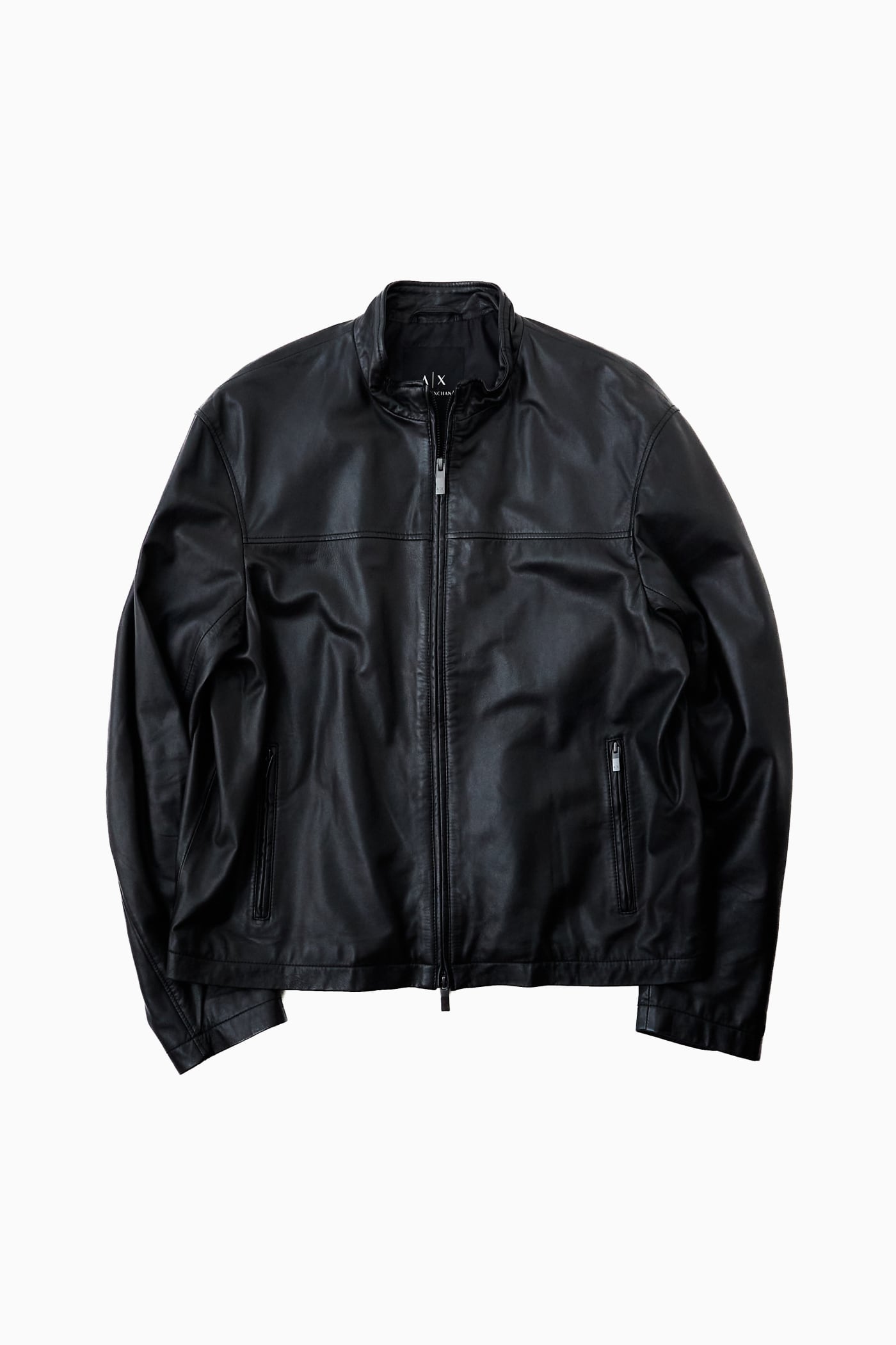 ARMANI EXCHANGE BLACK SHEEP LEATHER RACER JACKET | Reben｜デザイン