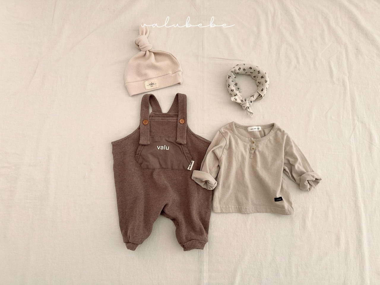 【valu bebe】ワッフルサロペット ココア 70〜80cm - 11