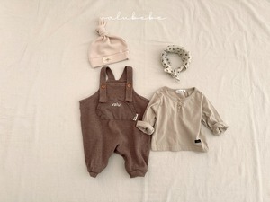 【valu bebe】ワッフルサロペット ココア 70〜80cm