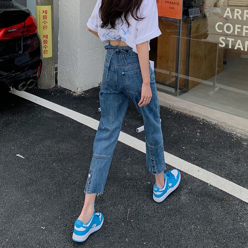 ブルージーンズ スプリングオータムハイウェストパンツ ルーズ 春物 秋物 試着室29394513655