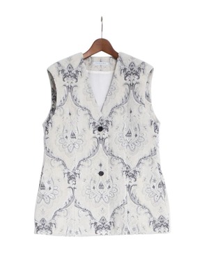 PANO-VE-012 ∫ RELIEF JACQUARD VEST_IVORY