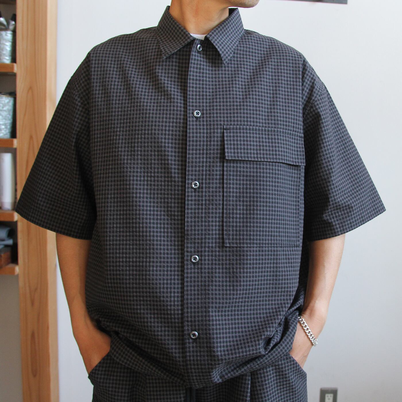 PERS PROJECTS/パースプロジェクト FRITZ H/S SHIRTS “CHECK” (BLACK