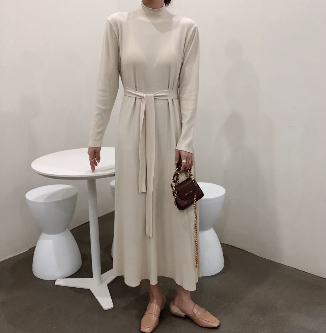 Aライン タートルネックニットワンピース  AJ1050-9053