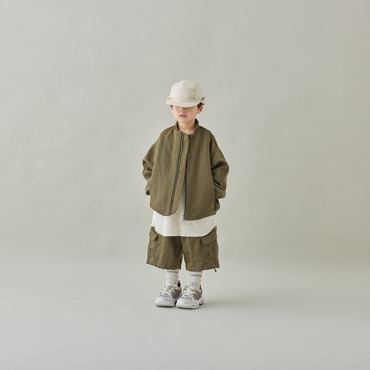 MOUNTEN. bright twill midi cargo - olive drab_1