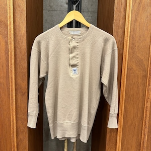 ITALIAN VINTAGE HENLEY NECK WOOL CUT SEW ⑧