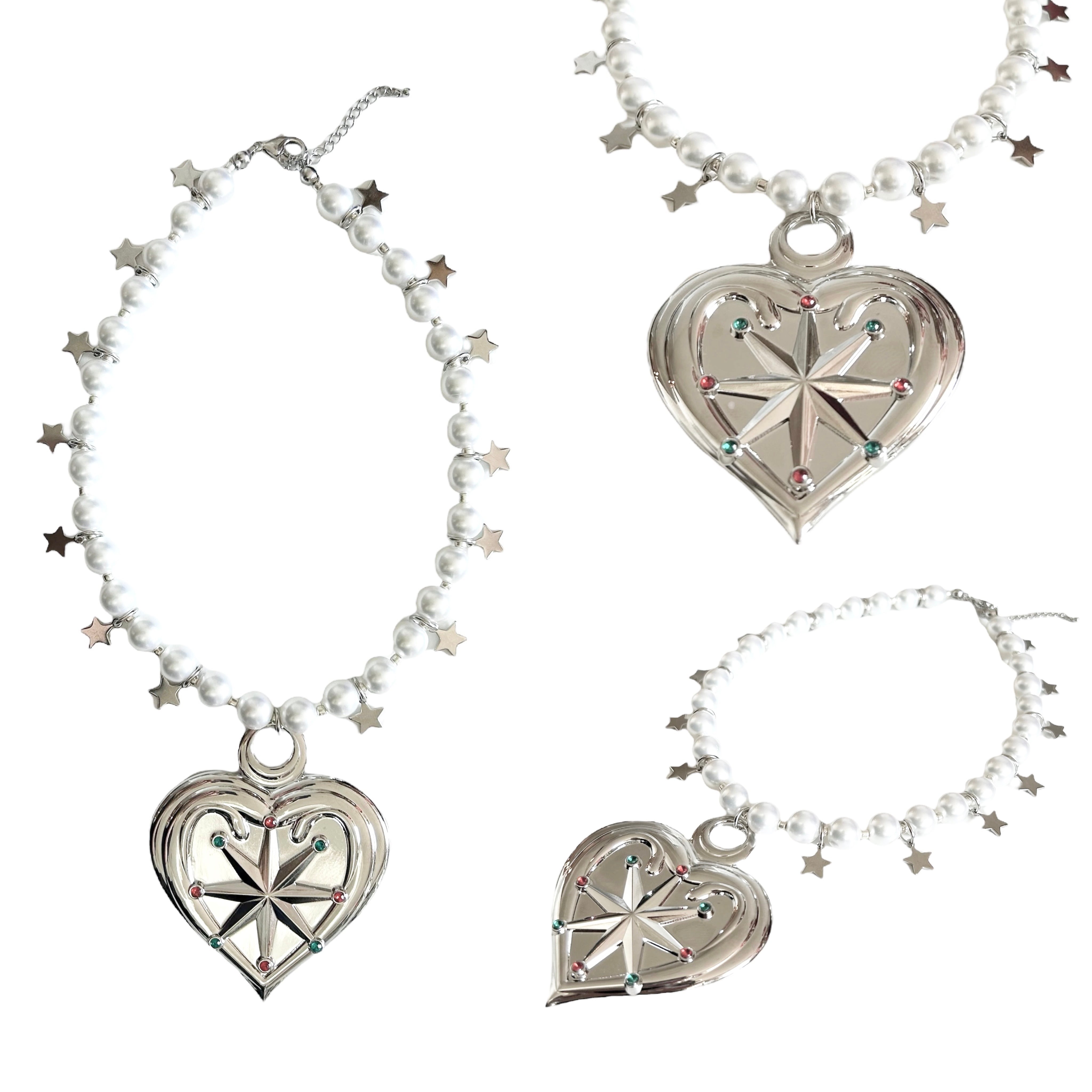 Heart Star Necklace　Silver