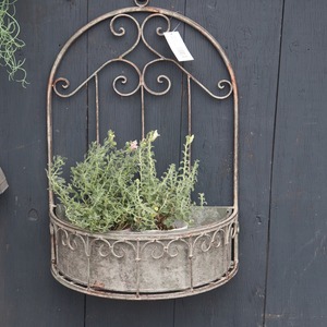 シャビーウォールラウンドプランター　壁をオシャレに　シャビーシック　