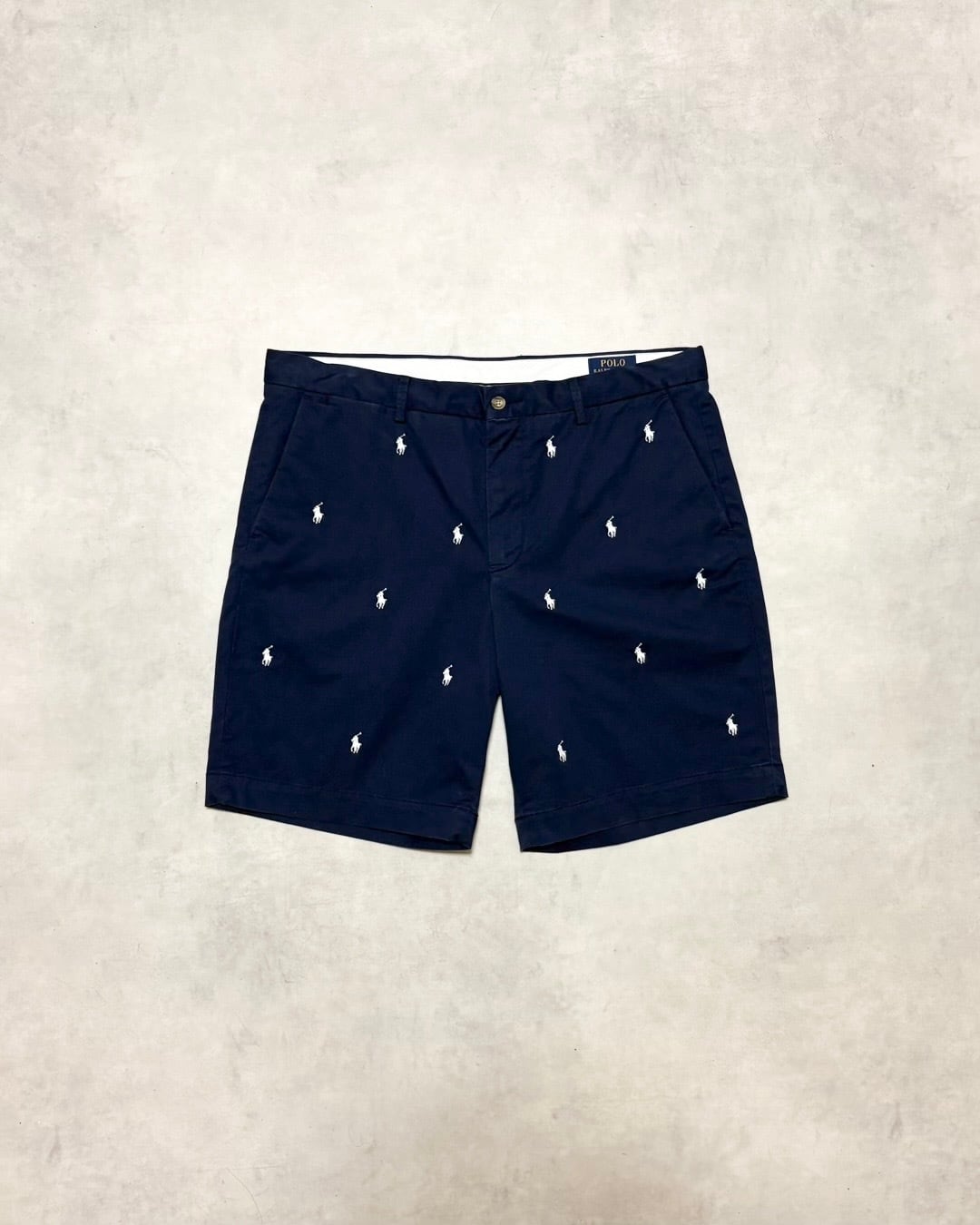 【Used】“Polo Ralph Lauren” All Over Pony Embroidery Shorts W37.5