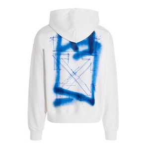 Off-White  SPRAY MARKER SKATE HOODIE  WHITE BLUE