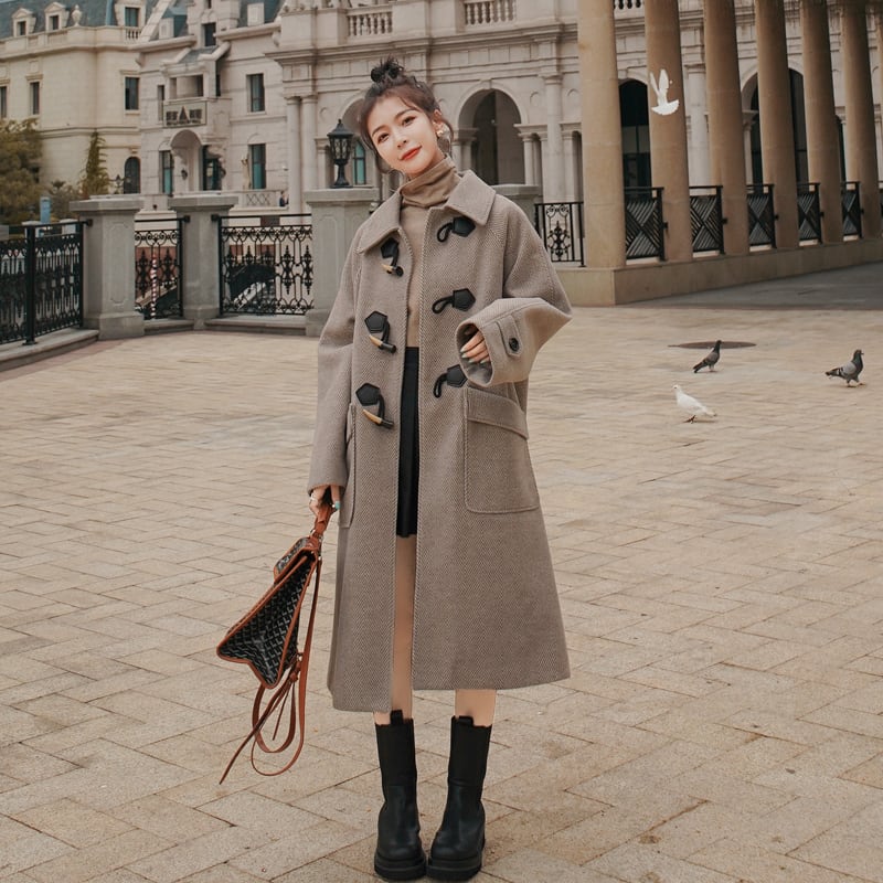 ミラオーウェン』 (0) ショート丈ダッフルコート 必要 ウール混 トグル  