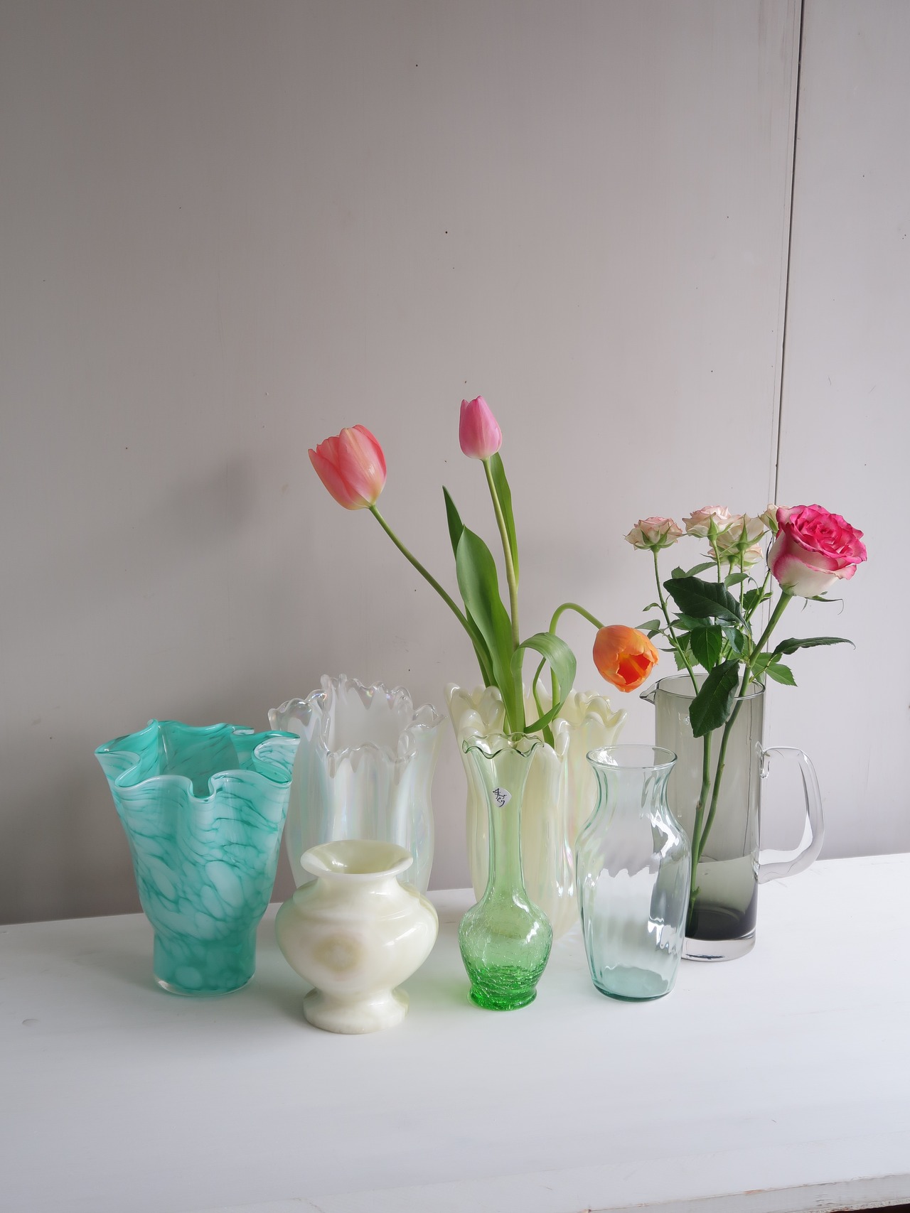 若草色のクラック花瓶