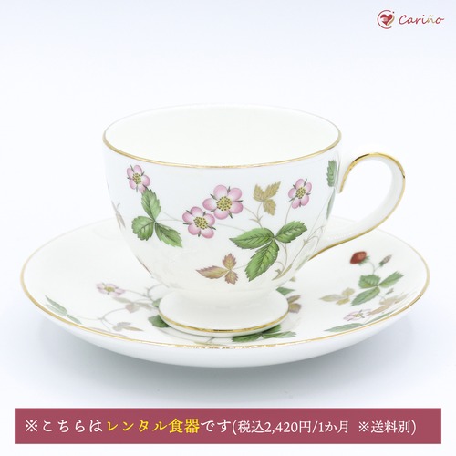 ウェッジウッド（Wedgewood)ワイルドストロベリー　兼用カップ＆ソーサー(リーシェイプ)(100055)