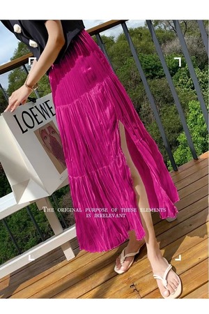 スリット入り　楊柳スカート　AJ11394-D004