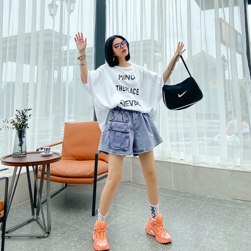 ショーツ レディースサマーハイウェストウェストルーズワイドレッグパンツ 大きめサイズ 夏物 ブルマー ワイドパンツ ラブタオタオダレンハウス24632896295