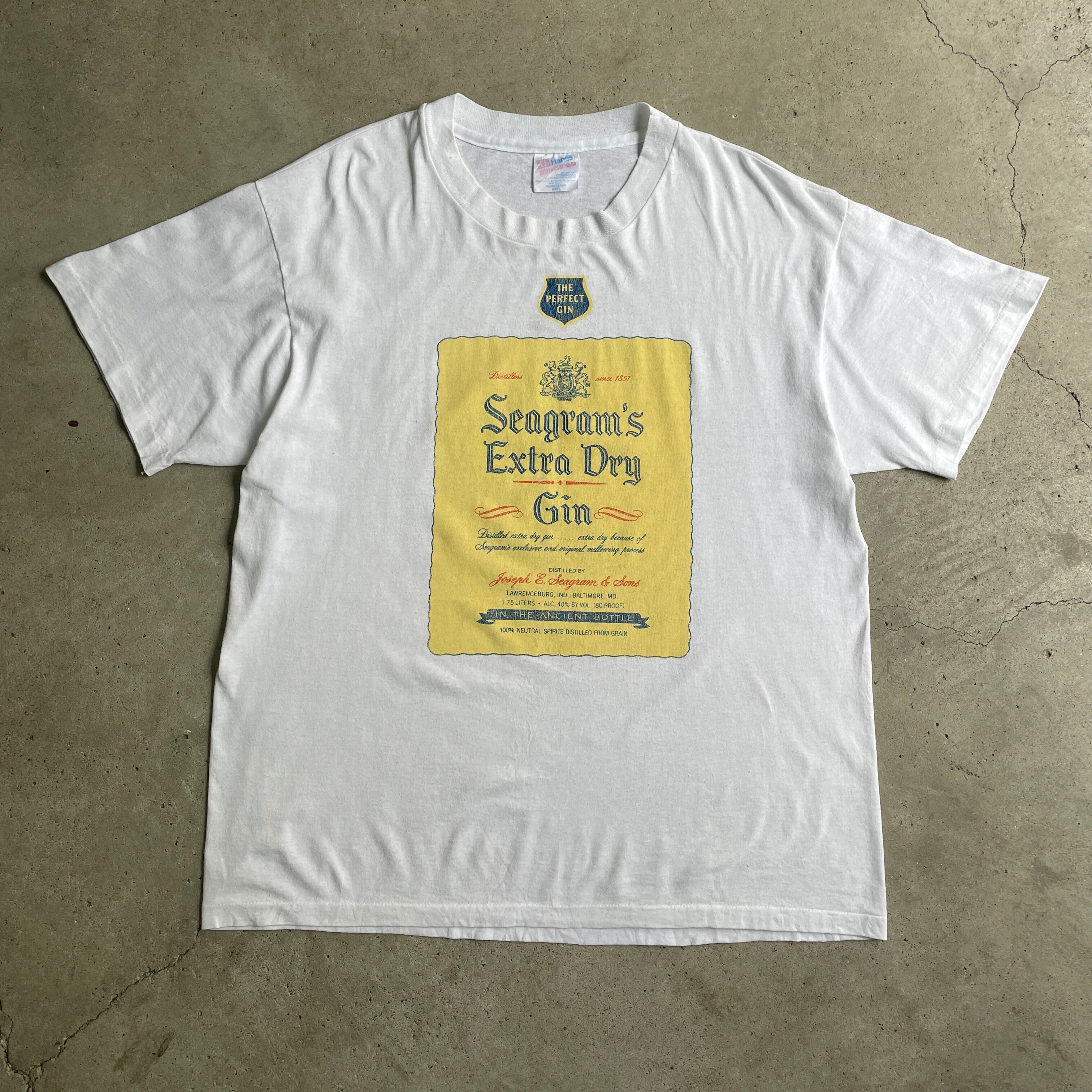 90年代 USA製 Seagram's Extra Dry Gin 酒 ジン 企業ロゴ プリントT