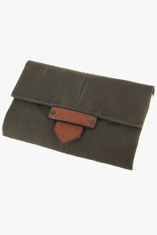 HAND MADE MOUTON SPOON WALLET / M / Olive