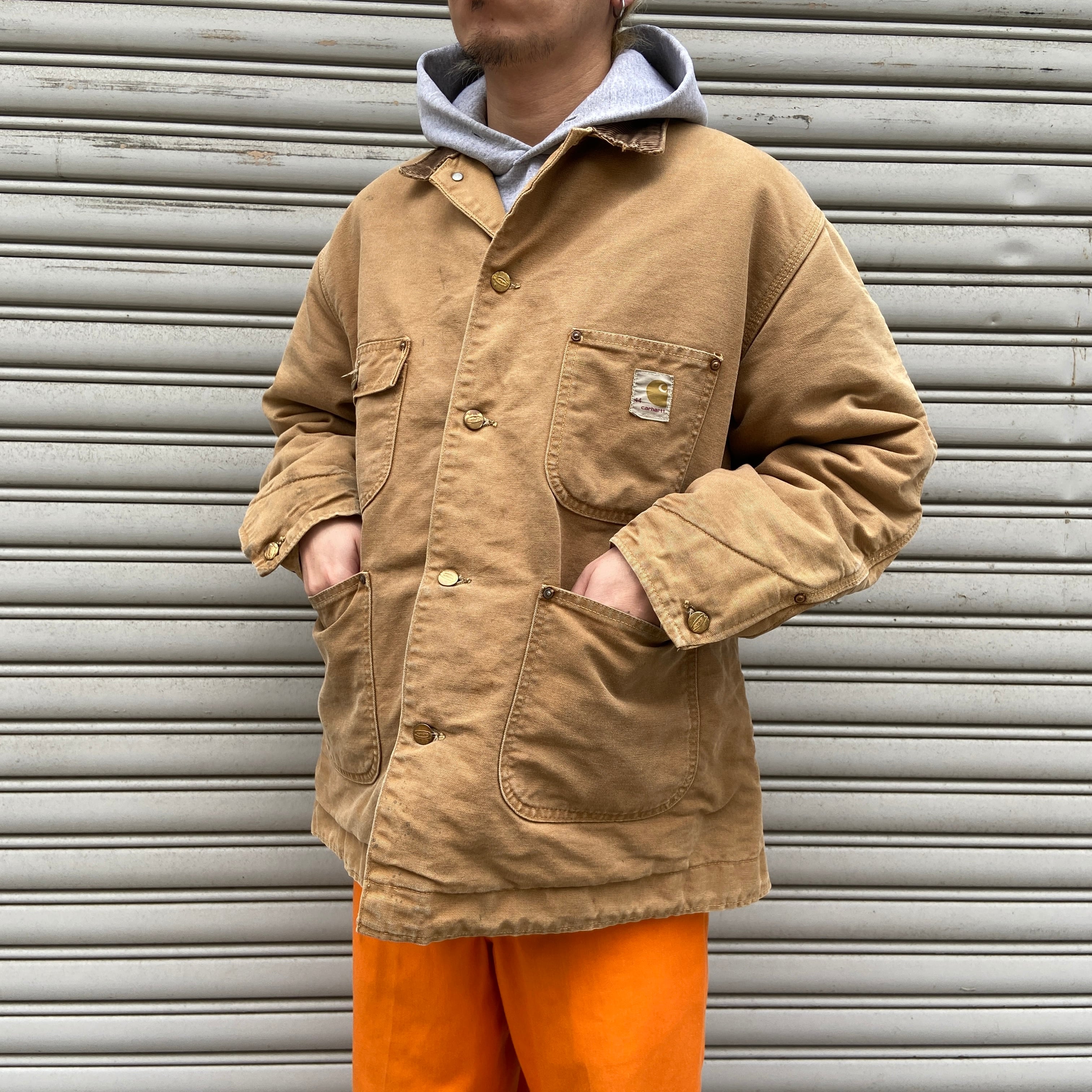60s 70s カーハート ミシガンチョアコート ビンテージ　USA製　42 Carhartt 60s 70s ミシガンチョアコート サイズ44 デカCボタン | 古着