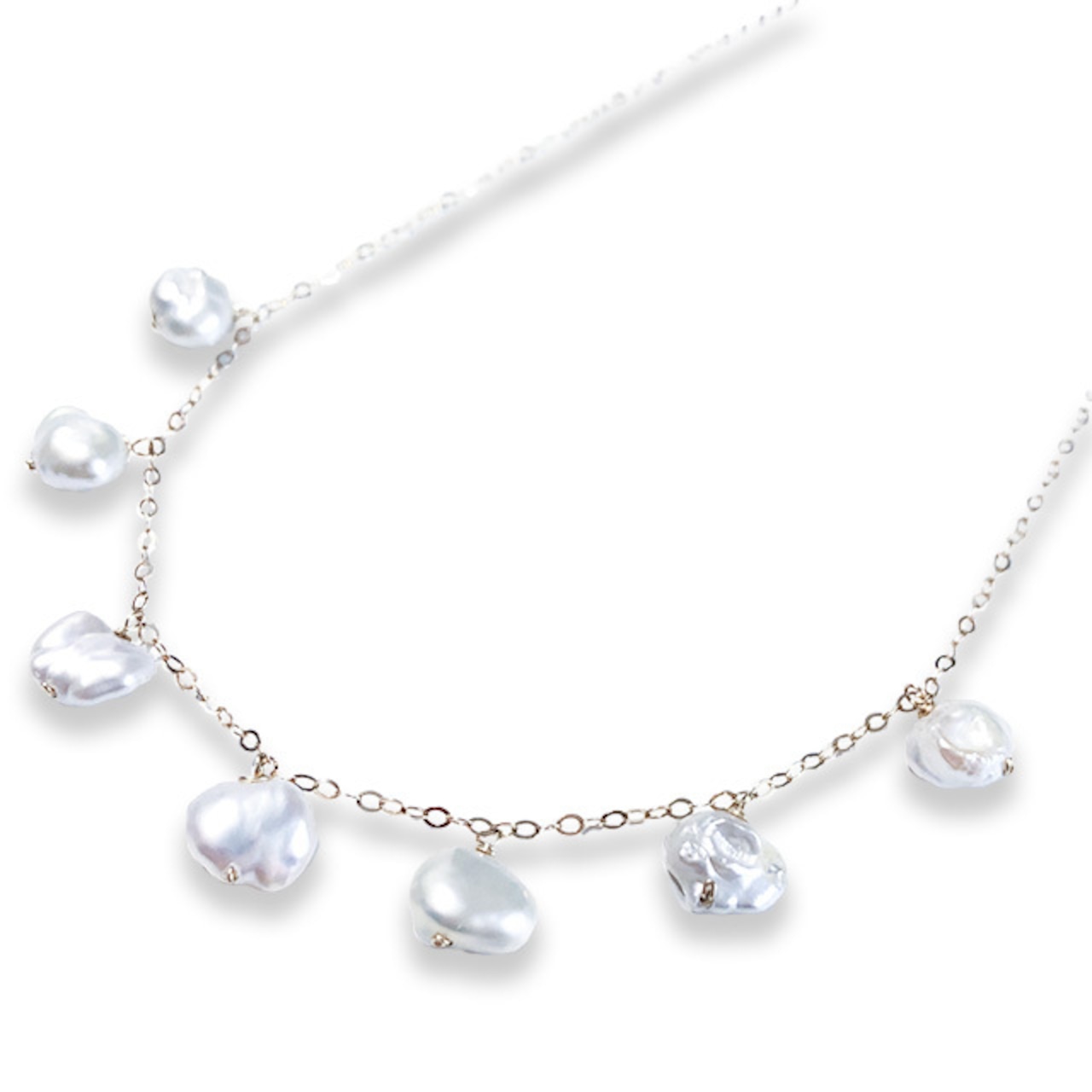 胸元で輝くパール！ 淡水パールK14gfチェーンネックレス ne1109