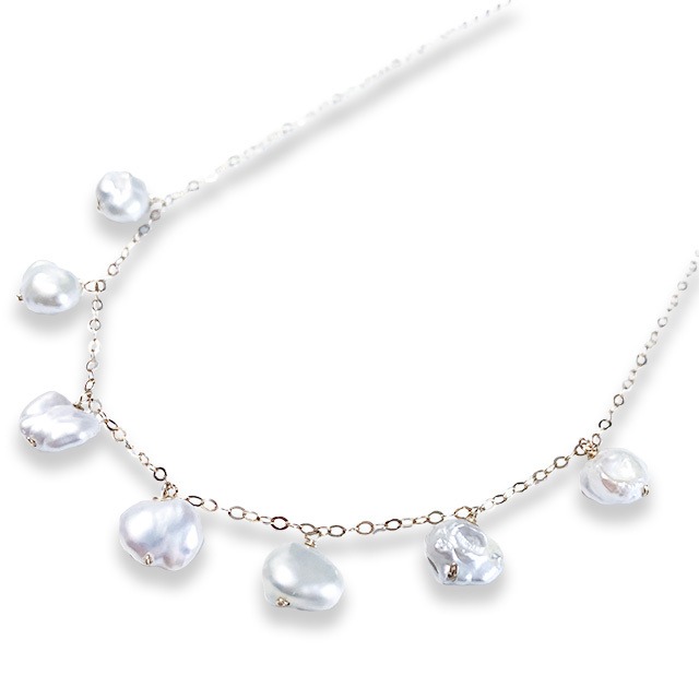 胸元で輝くパール！ 淡水パールK14gfチェーンネックレス ne1109