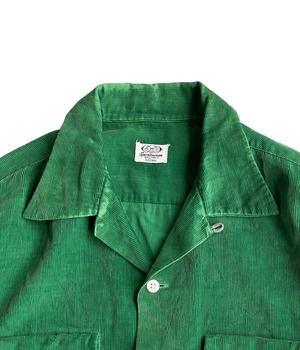Vintage 50-60s Corduroy loop collar shirt -AMC-