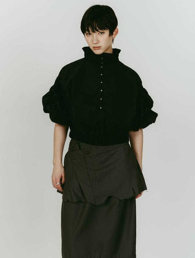Many Way Frill Blouse / BLACK