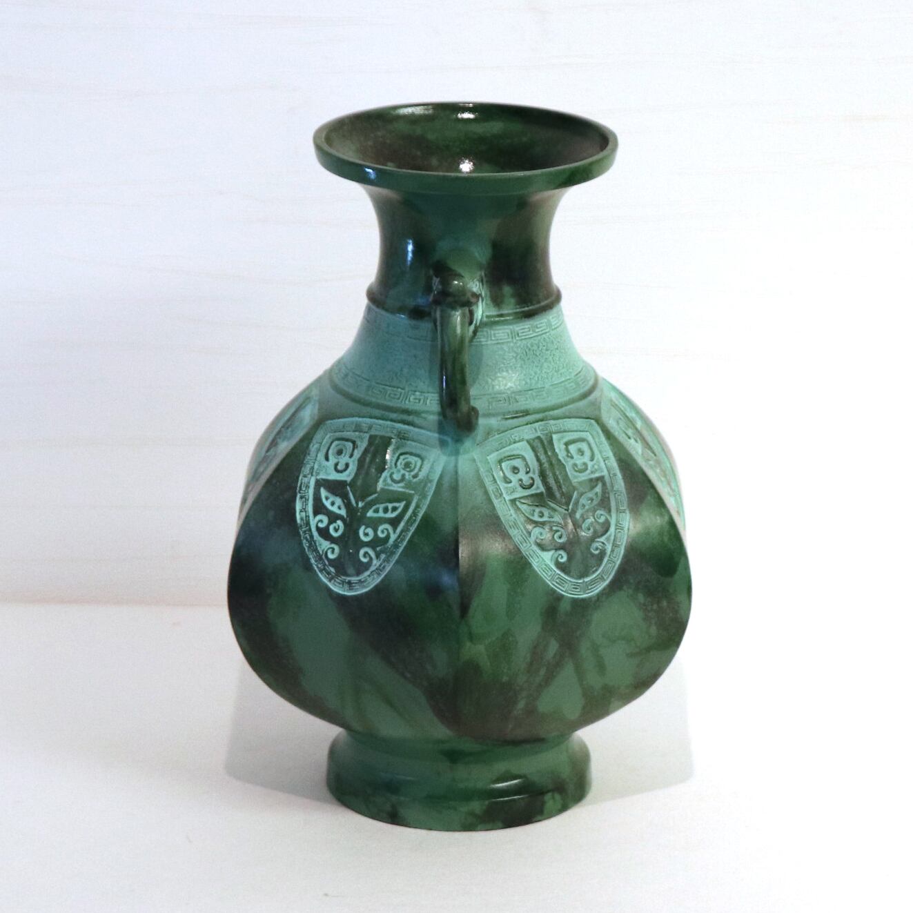 鉄製・壺型花瓶・双耳壺・花器・No.200815-060・梱包サイズ80 | Pay ID
