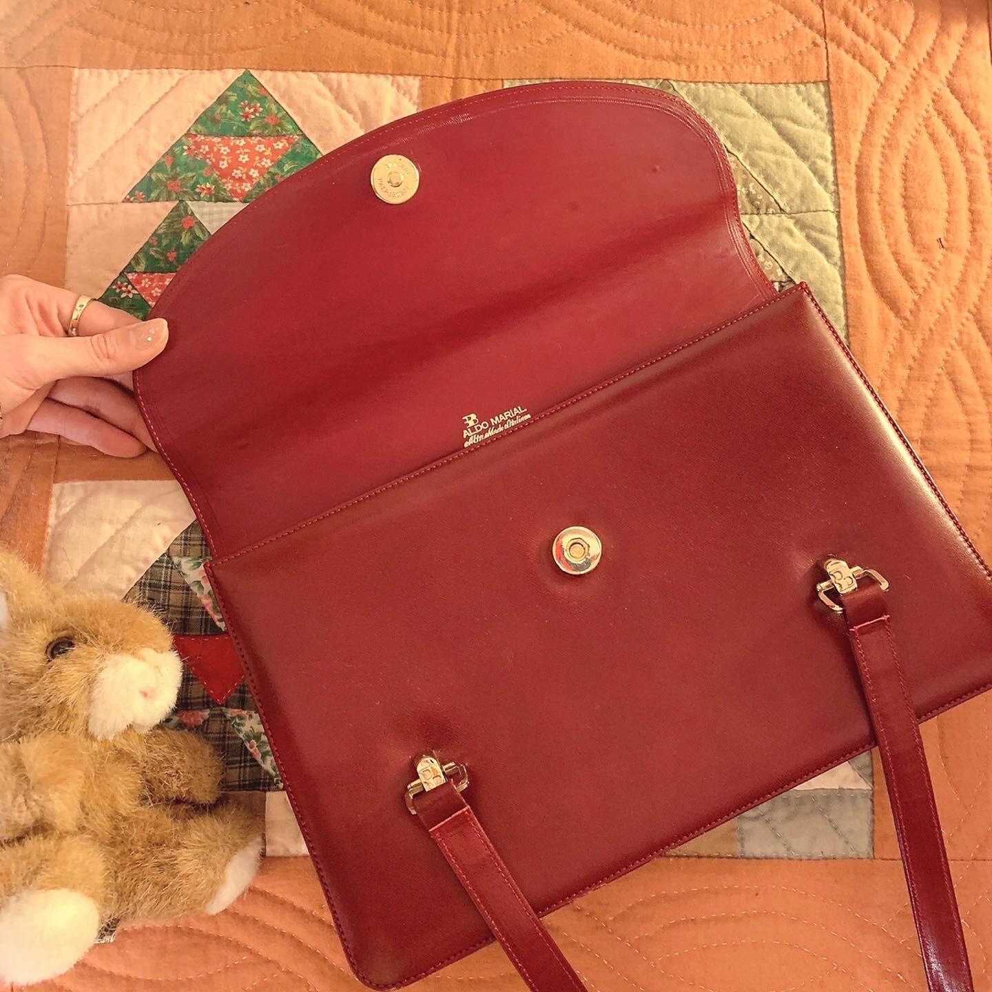 bordeaux square hand bag