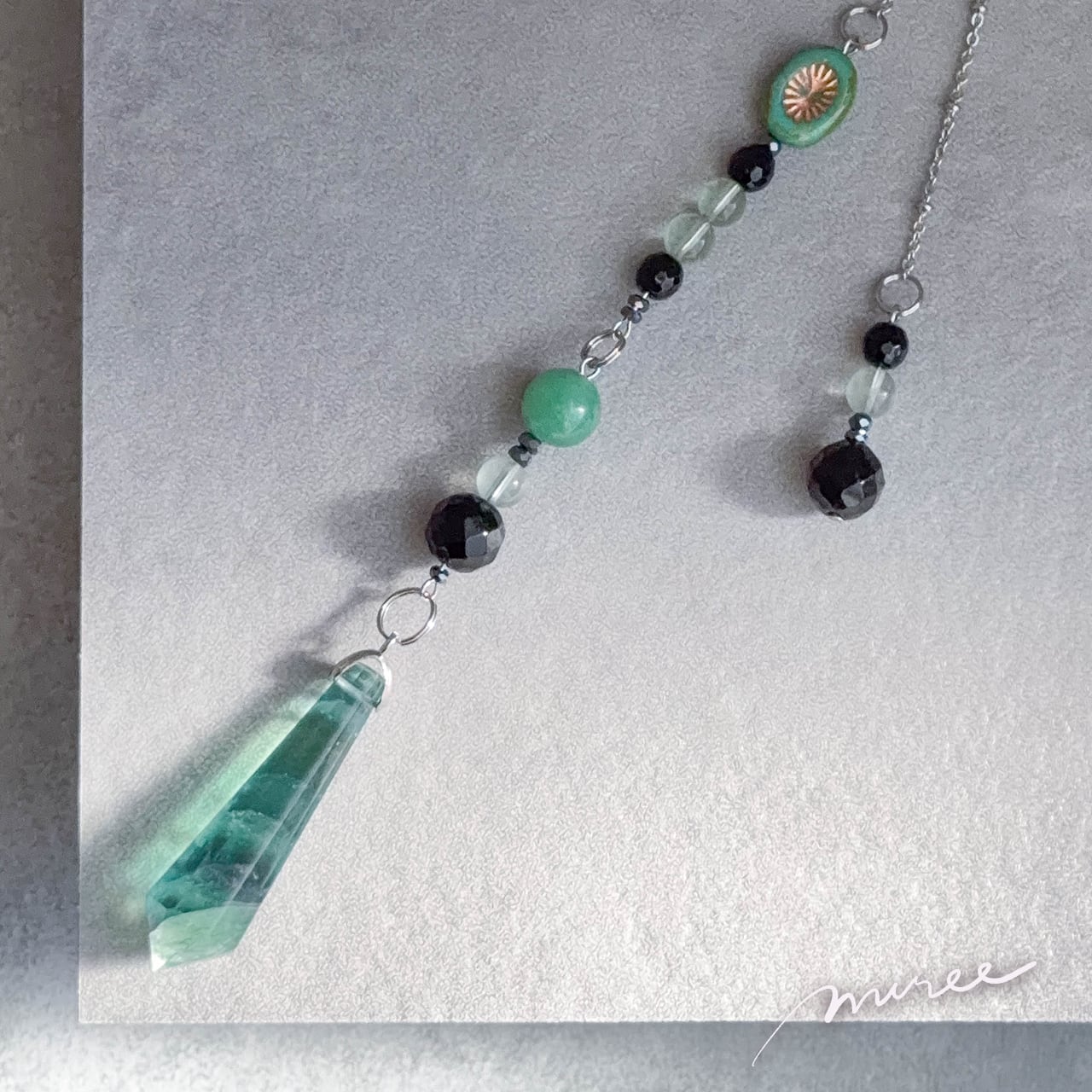 心を整えてまた動き出せるペンデュラム【グリーンフローライト×グリーンアベンチュリン】green fluorite pendulum_158