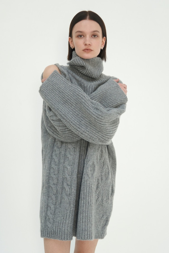 [TREEMINGBIRD] One-shoulder Open Texture knit One-piece [ Gray ] 正規品 韓国ブランド 韓国通販 韓国代行 韓国ファッション TRMNGBD tmb TREEMING BIRD 日本 店舗