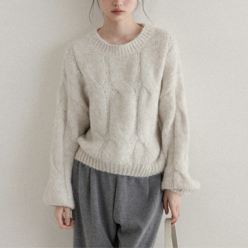 cable-knit loose knit　J00432