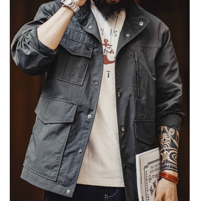 スタンドカラーマルチポケットカジュアルジャケットA18570