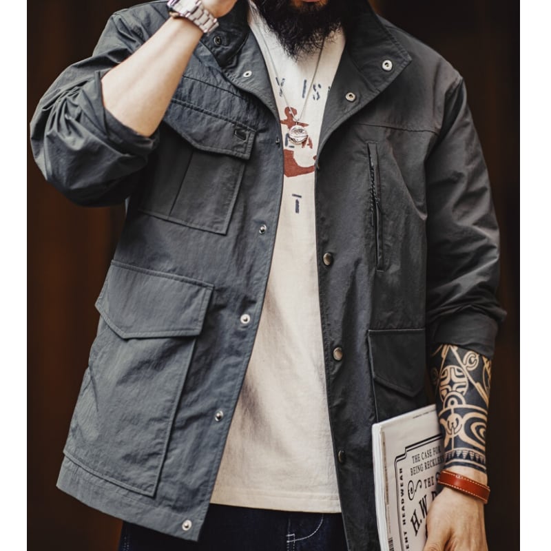 スタンドカラーマルチポケットカジュアルジャケットA18570