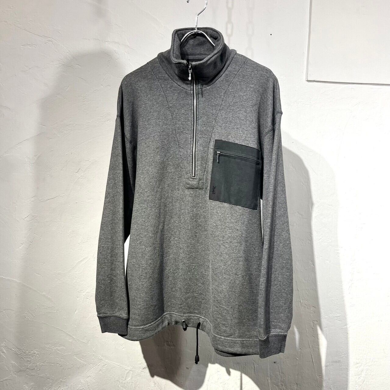 90s YVES SANT LAURENT Half Zip Cotton Pull-Over