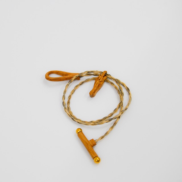 KÄSI｜horse necklace（color: mix gray×gold ball）