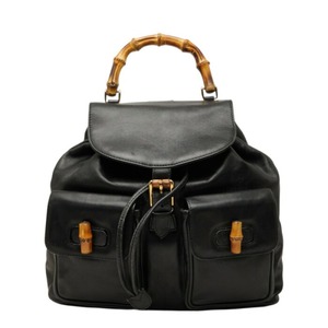グッチ バンブー リュック バックパック 003 1998 ブラック レザー レディース GUCCI 中古