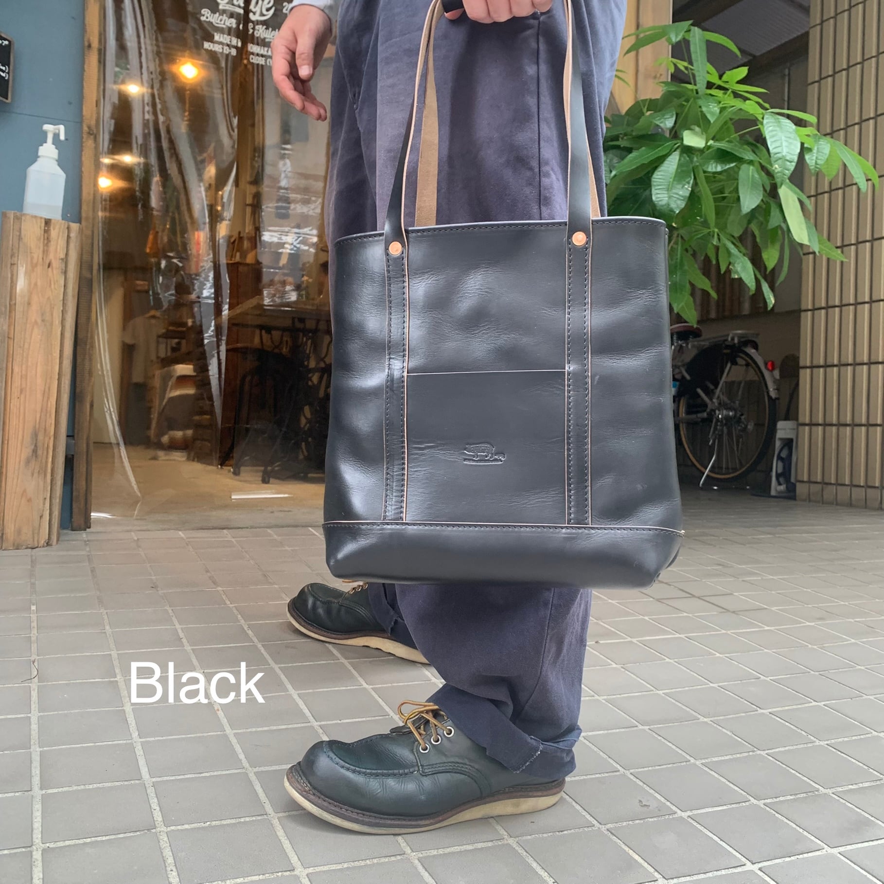 スクエアトートバッグ　butcher custom leather works