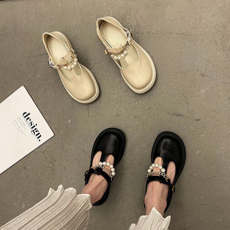 シングルサマーパールレザー 靴 シューズ 夏物 真珠 部族の婦人靴66886413477