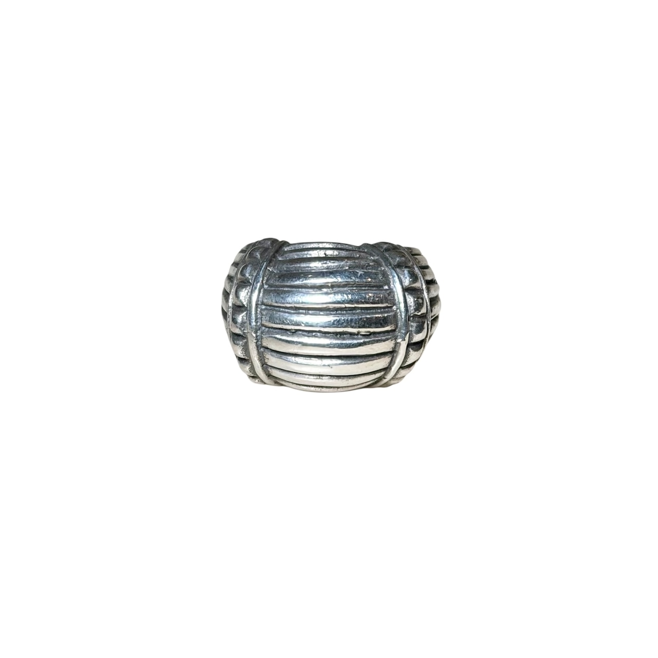 vintage heavy gauge silver grooved ring