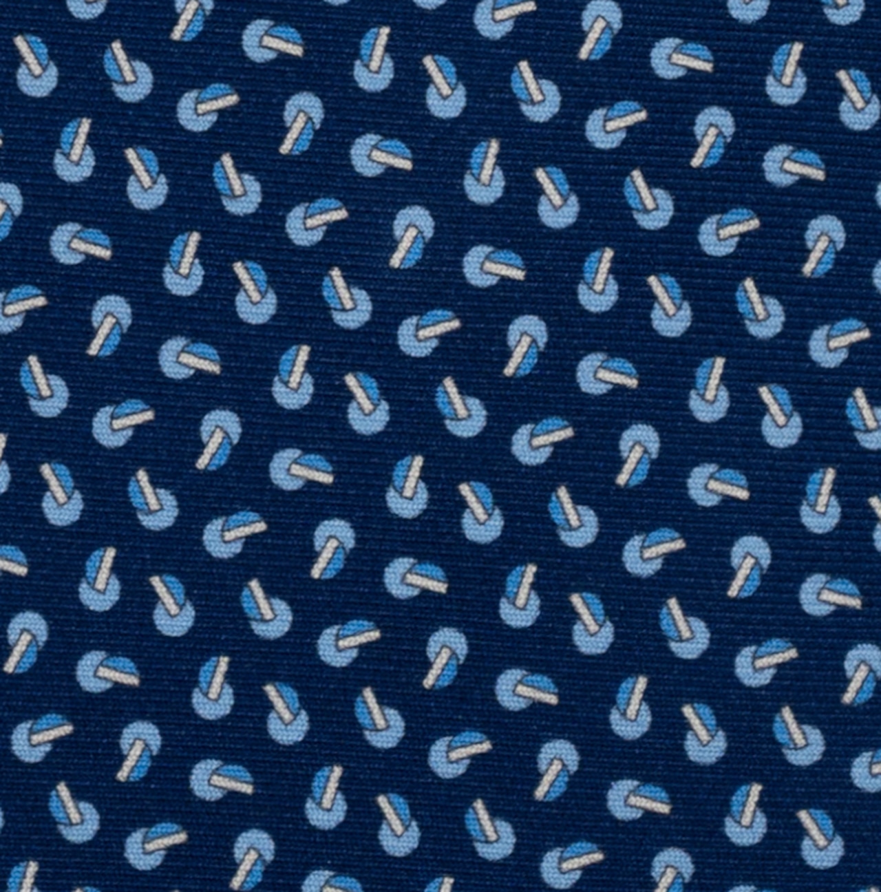 Cravatta 3 pieghe in Seta Microfantasia Blu e Celeste - TA039N