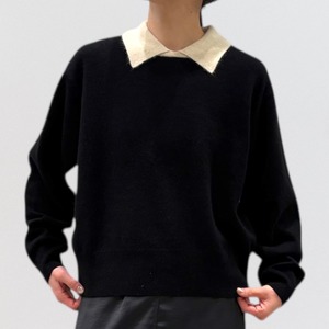 mizuiro ind ハイゲージ襟付きプルオーバー