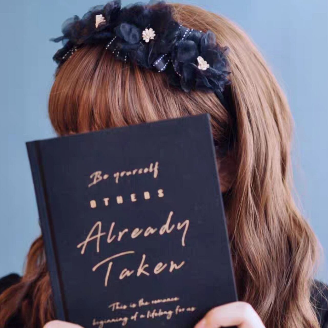 BLACKフラワー リボンカチューシャ